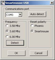 Phoenix/smartmouse setup window